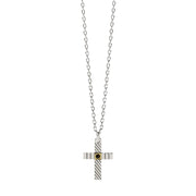 Mabina Collana argento con croce lucida e zircone 553818